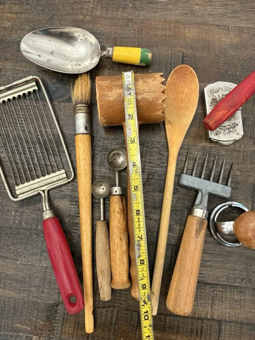 Mixed Lot Kitchen Tools & Utensils Woods Metals Rustic